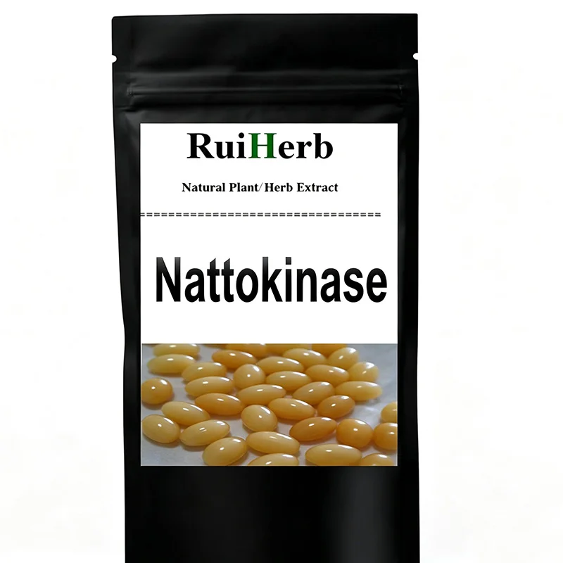 Organic Nattokinase Fermented Soy Extract Supplement Capsules 5,000 Fu 60 Softgels Systemic Enzyme for Cardiovascular