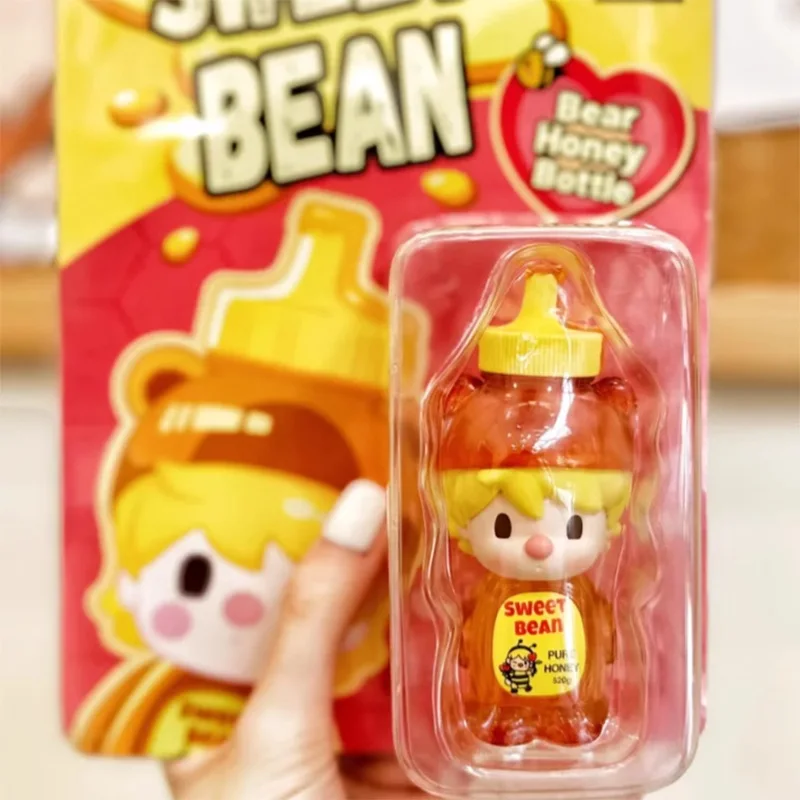 Original 100% Sweet Bean Figure Doll Cute Bear Honey Bottle Sweet Bean Action Figure Toys Kawaii Sweet Bean Doll Toy For Girls