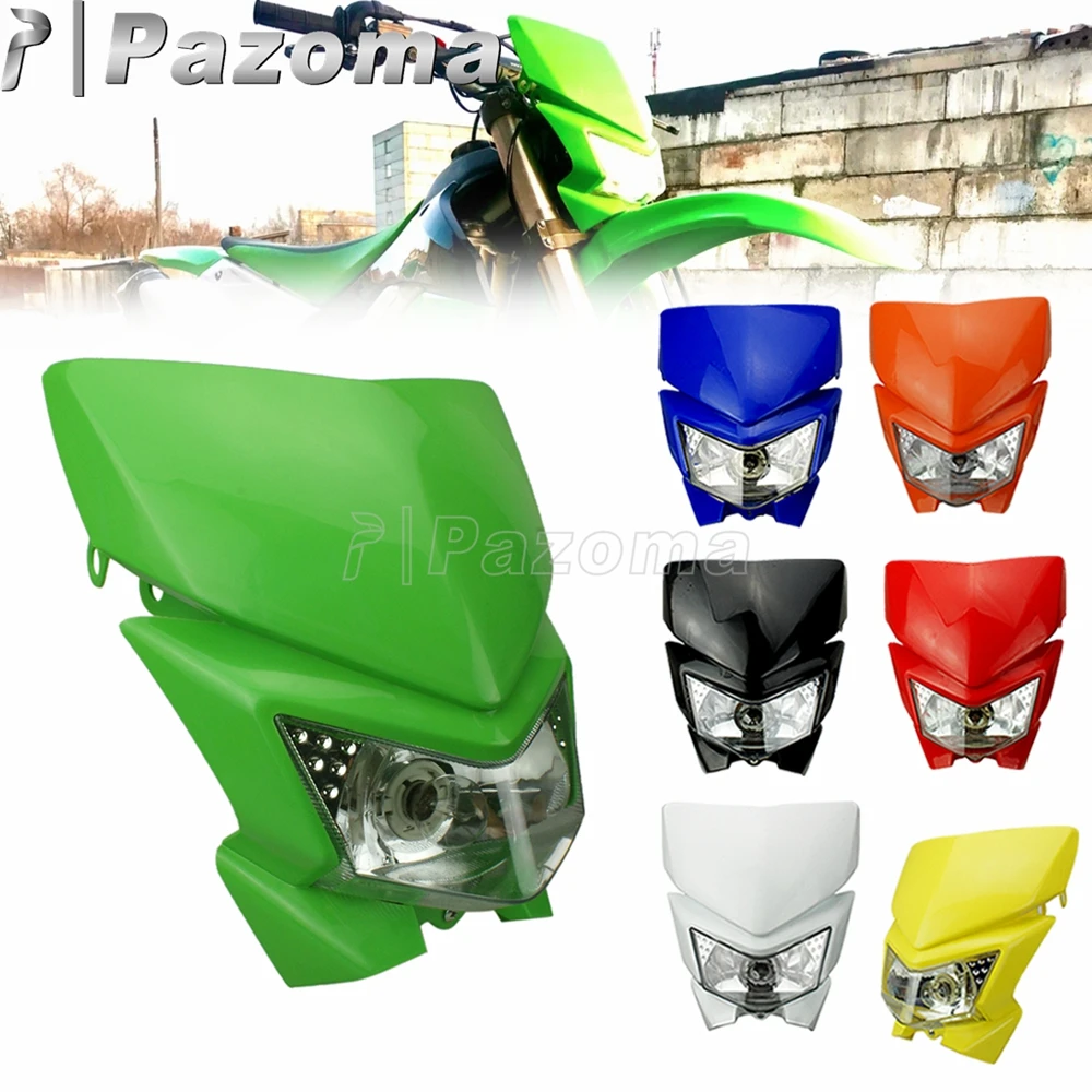 For Street Bike Motocross Dual Sport Headlight Fairing For Kawasaki KMX KX KLX KLR KLE ZZR KDX 110 125 140 250 300 450 650 WR