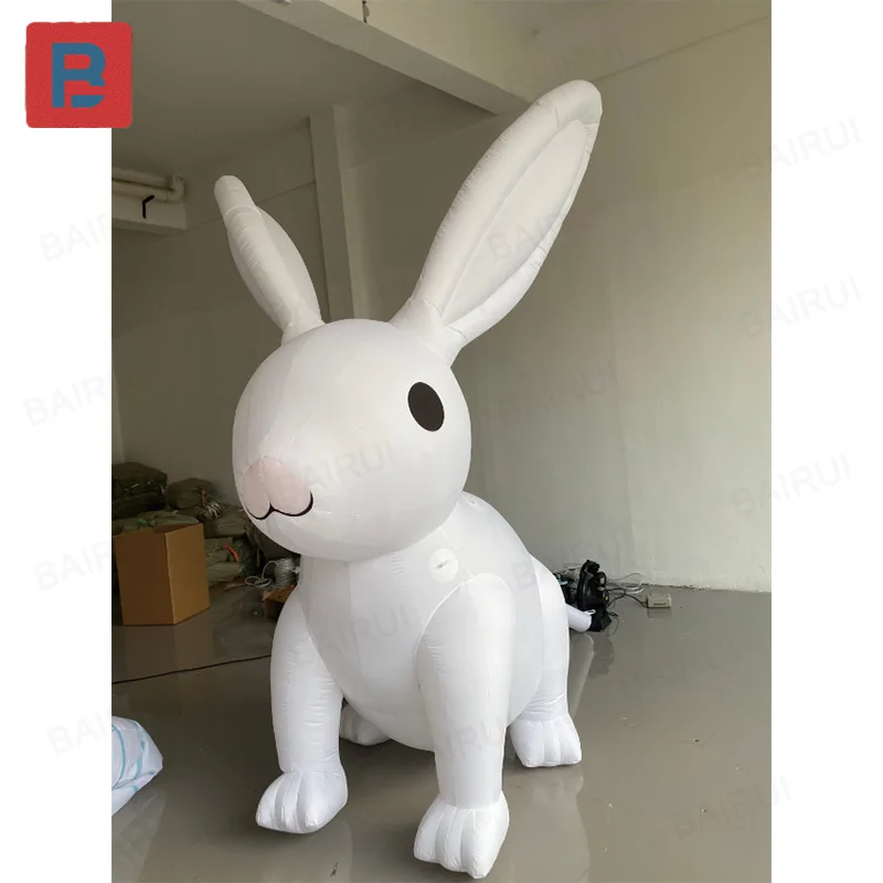 Conejos inflables, modelos de aire a base de animales con sopladores, accesorios de decoración cuadrados para exteriores y centros comerciales