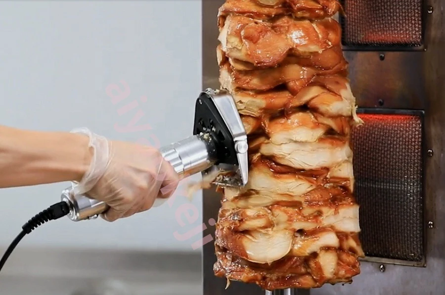 Commercial Kebab Slicer มือถือ Gyro มีด Shawarma เครื่องตัดเนื้อย่างไฟฟ้าเครื่องตัด