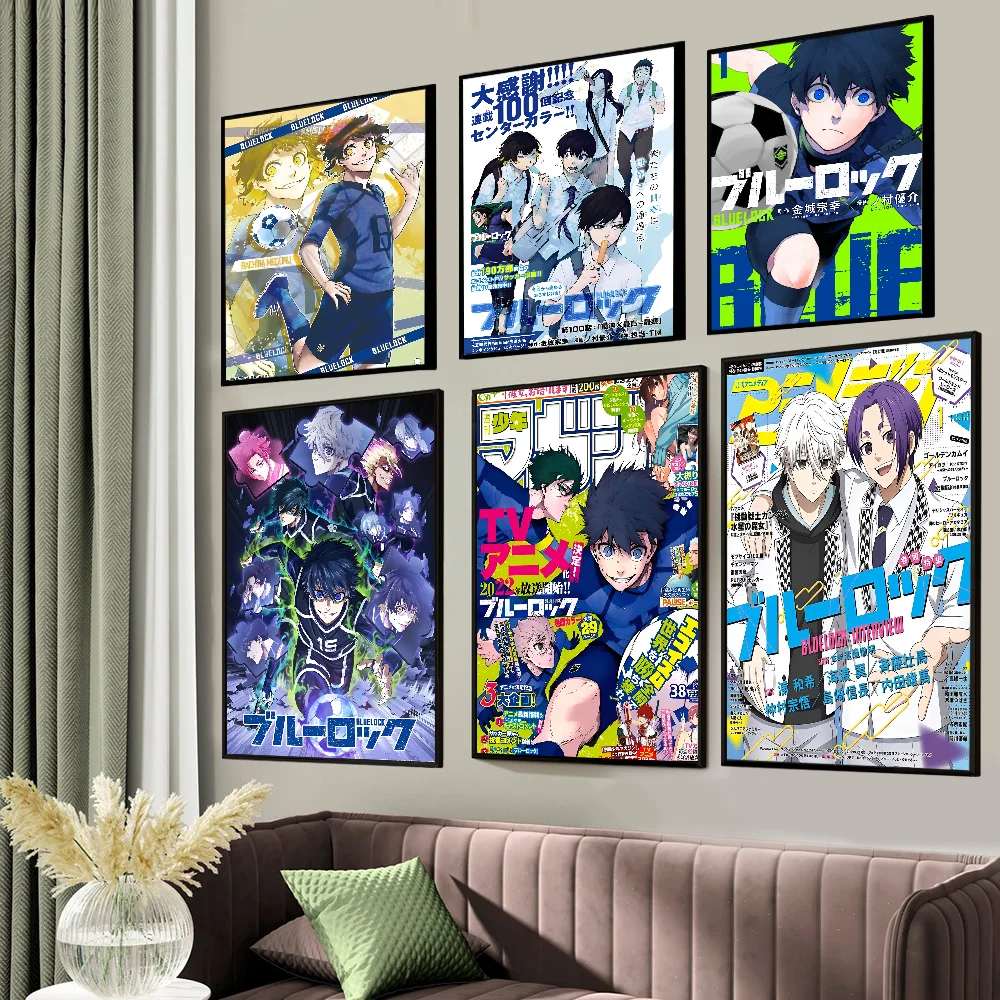 Blue Lock Anime Anime poster Sticky Whitepaper Prints poster Artwork Kawaii Room Decor