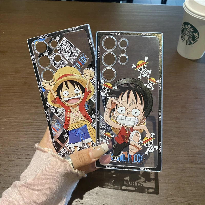 Anime One Piece Straw Hat Luffy Case for Samsung Galaxy S21 S22 S23 S24 S25 Plus Ultra Note20Ultra Phone Cover Back Shell Gift