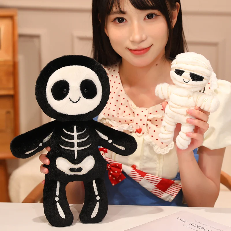 ตุ๊กตาโครงกระดูกมัมมี่สยองขวัญ ของตกแต่งน่ารัก หมอนอิง ของเล่น ของขวัญวันฮาโลวีน นุ่มนิ่ม สำหรับเด็ก