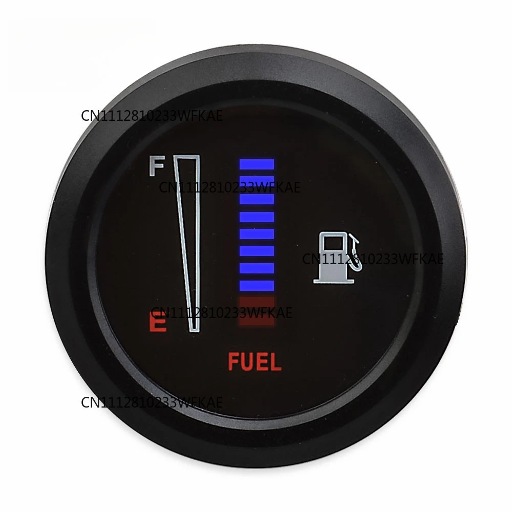 Modified 12V & 24V car motorcycle modified LED straight strip display fuel meter 2-inch blue light oil meter