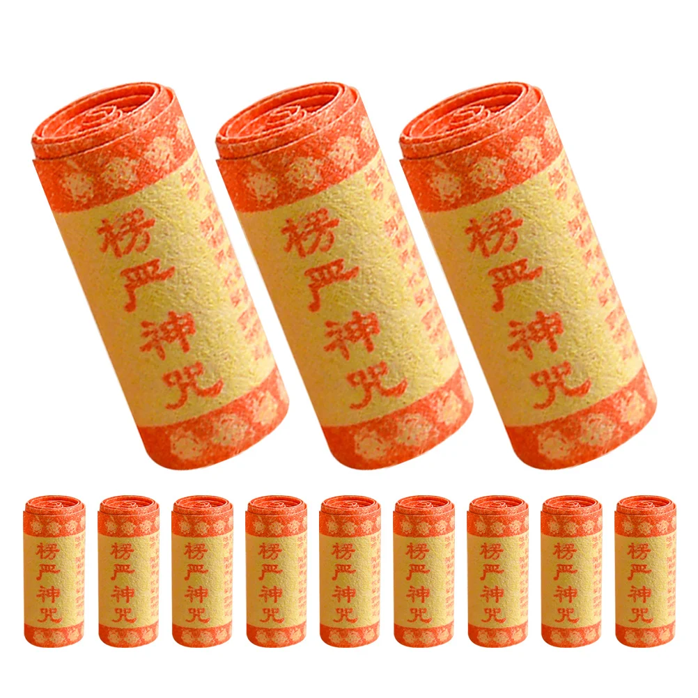 

12pcs Mini Scripture Religious Fillers Tiny Amulet Props Paper Tibetan Miniature Charm Necklace Decorative Jewelry Box