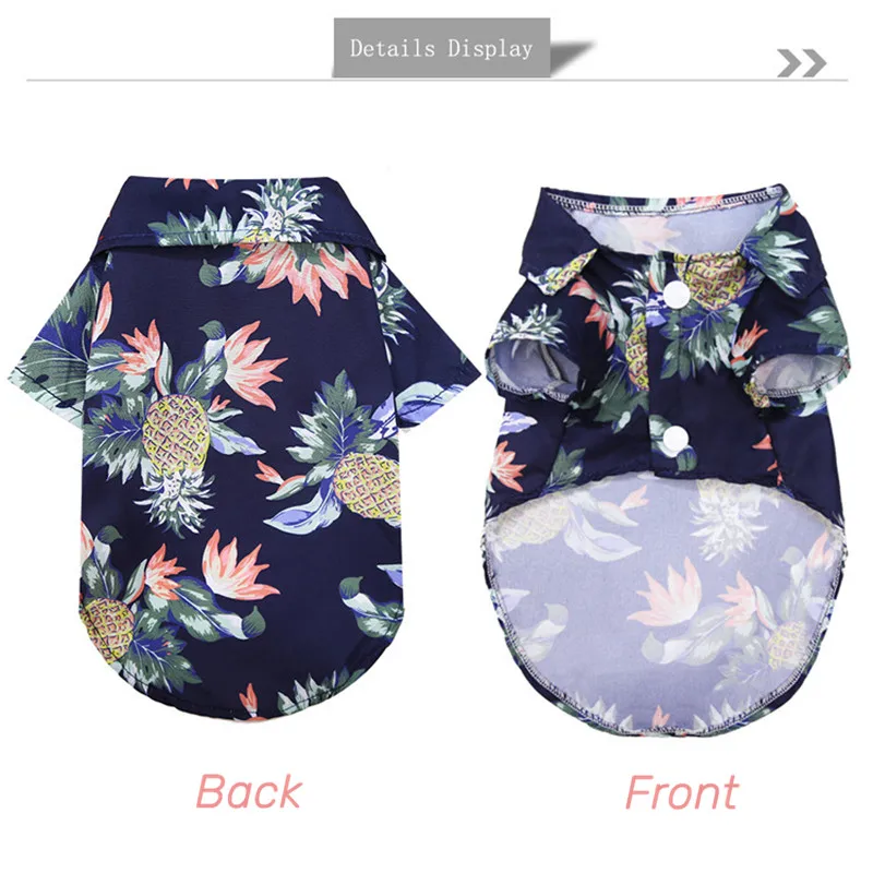 Summer Pet Dog Clothes Hawaiian Style Leaf Printed Beach Shirts for Puppy Small Large Cat Dog Chihuahua Costume Pet Clothing