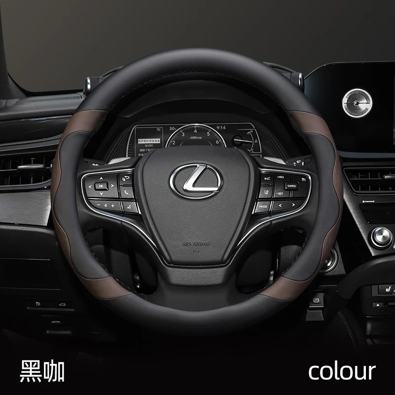Steering Wheel Cover for Lexus ES Es200 Es300h Rx300 Nx200 Ct200 Universal Car Accessories Genuine Leather Non-slip Sweatproof