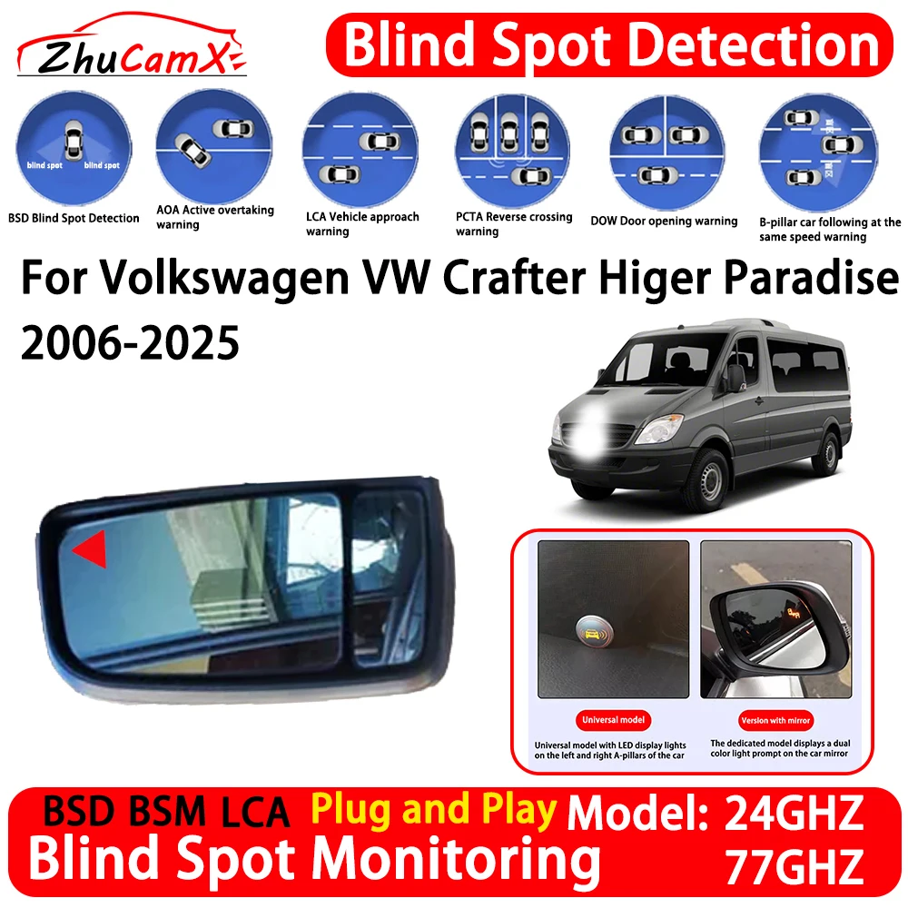 for Volkswagen VW Crafter Higer Paradise 2006-2025 Car Blind Spot Detection System BSD BSM Lane Change Assist RCTA Radar Alert