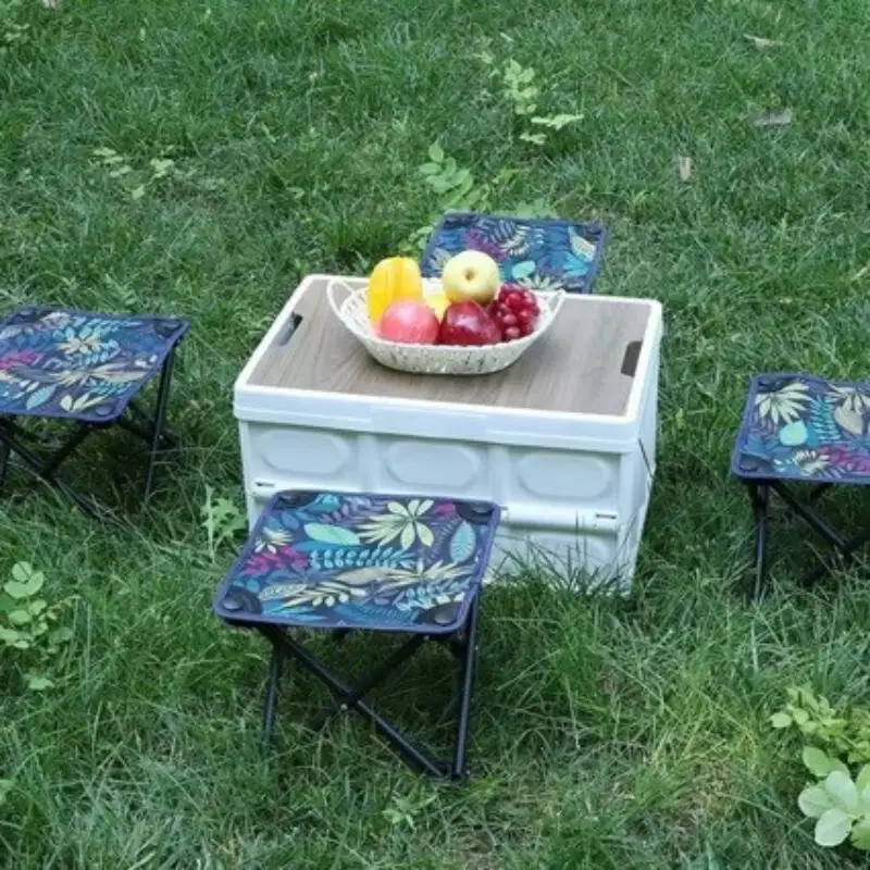 Tragbarer Klappbarer Campinghocker mit Robustem Stahlrahmen und Strapazierfähigem Oxford-Sitz für Freizeit, Strand, Wandern, Angeln, Picknick – Detail 4