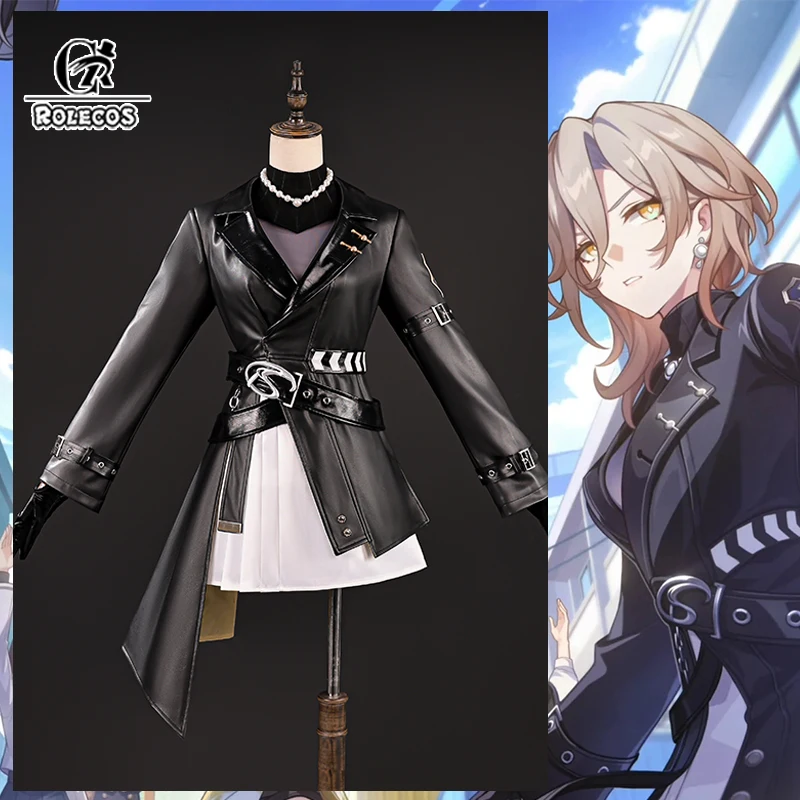 Disfraz de Cosplay de Kuchiba del Juego Honkai Star Rail de ROLECOS, Disfraz de Oficial de Seguridad de Planarcadia, Traje de Cuero para Mujer, Disfraz para Fiesta de Halloween