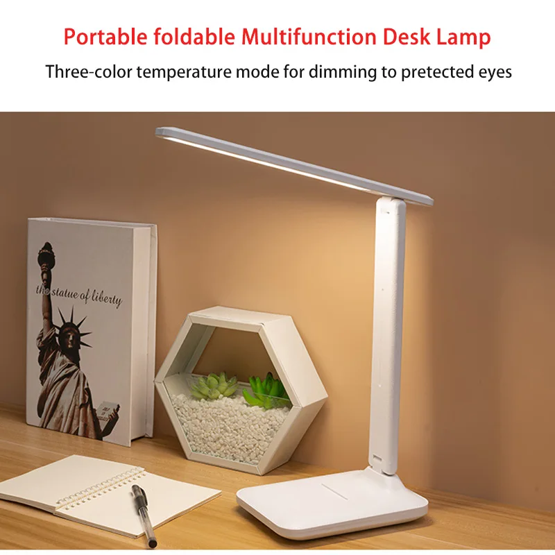 

Portable foldable Multifunction Desk Lamp with Three-color temperature mode for dimming,eyes pretected night light eye-care lamp