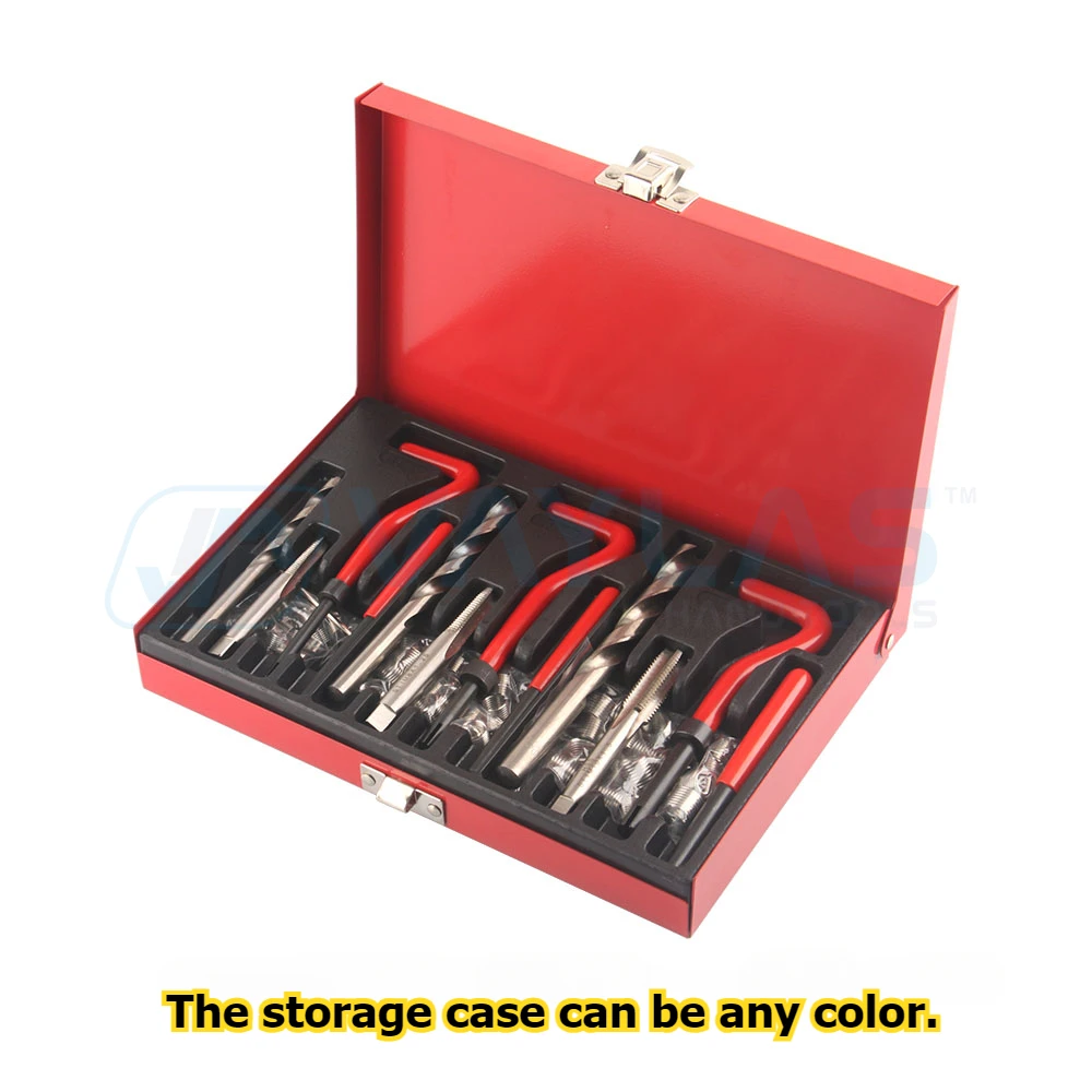 88pcs Thread Repair Set M6x1.0 M8x1.25 M10x1.5 Stainless Steel Wire Helical Coil Damaged Thread Insert Combination Garage Tools