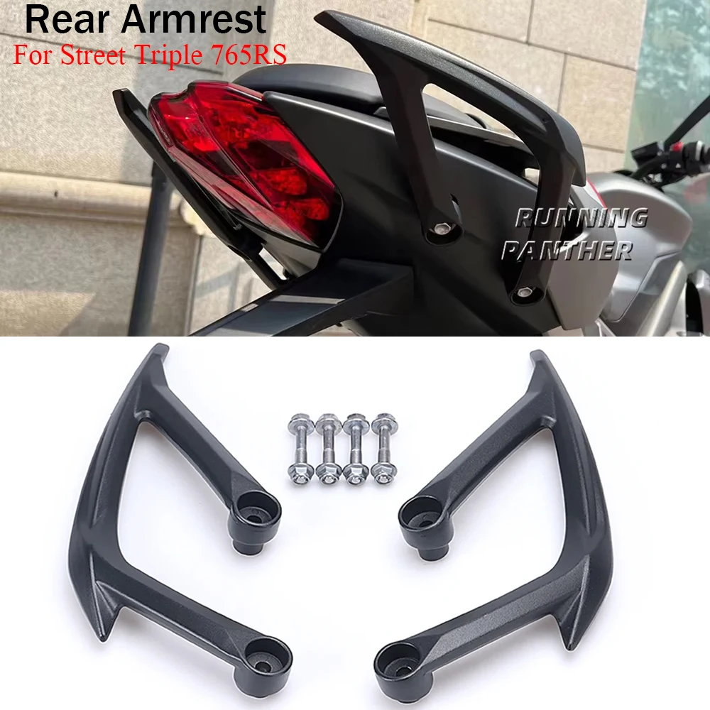 

New Motorcycle Accessories Rear Seat Armrests Handle Seat holder For Street Triple 765RS 765R 765S 765 RS R S