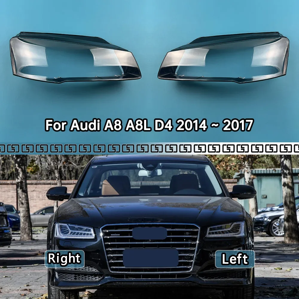 

For Audi A8 A8L D4 2014 2015 2016 2017 Headlamp Cover Transparent Headlight Shell Lens Plexiglass Replace Original Lampshade