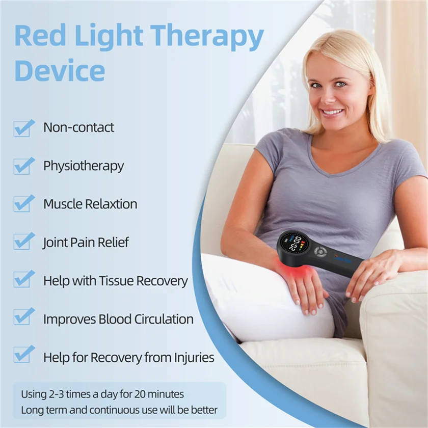 Dawfek luz láser de bajo nivel Llt, dispositivo de terapia láser para lesiones deportivas, artritis de rodilla, tensión muscular, 660nm * 16 + 810nm * 4 + 980nm * 4