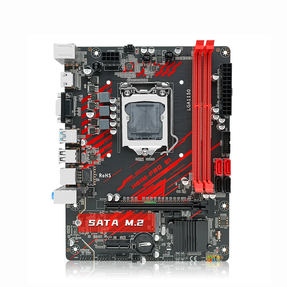 MACHINIST 마더보드 LGA 1150 NGFF M.2 슬롯 지지대 i3 i5 i7/Xeon E3 V3 프로세서, DDR3 데스크탑 RAM H81M-PRO VGA 메인보드, H81