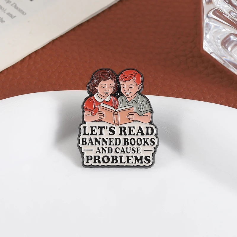 Book Collection Enamel Pins Lets Read Banned Books Fantasy Novel Brooches Lapel Badge Jewelry Gifts For Bookworm Reader Friends