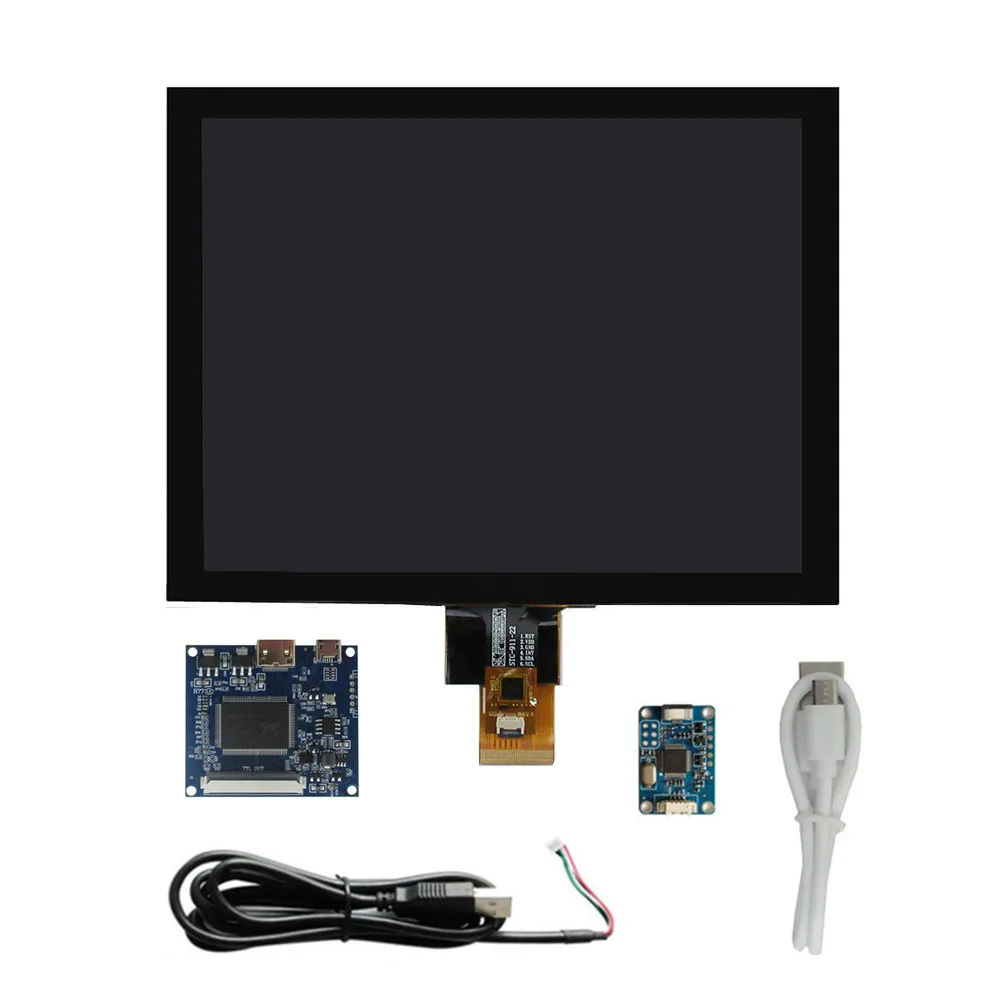 Imagem -02 - Ips Lcd Display Screen Driver Control Board Touchscreen Monitor Compatível com Hdmi Raspberry pi pc tv Box Hj080a01e