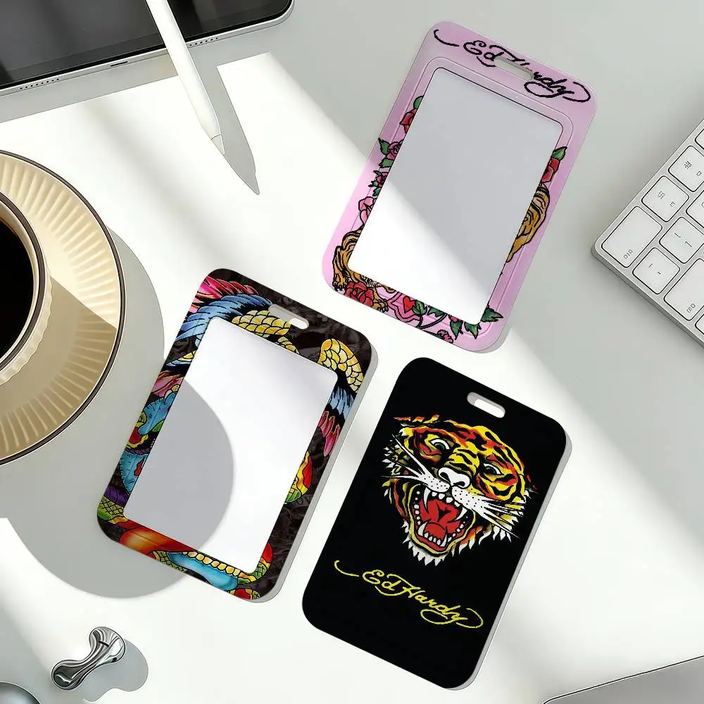 Fashion E-Ed H-Hardy Card Holder Corporate Business Work Badge Holders Uisex Credit Bus Daily Commute ID Case