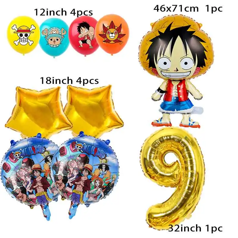 OnePiece Balloon Boy Birthday Party Supplies pirate Luffy Ballon Baby Shower Decoration Home Garden