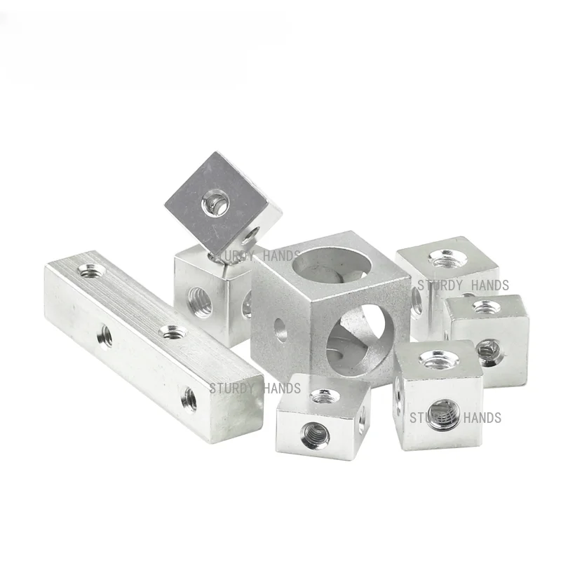 10pcs M3M4M5M6 Stainless Steel Hexagonal Square Nut Cube Fixed Block Bridge Joint Household Hardware Accessories Nut Hardware