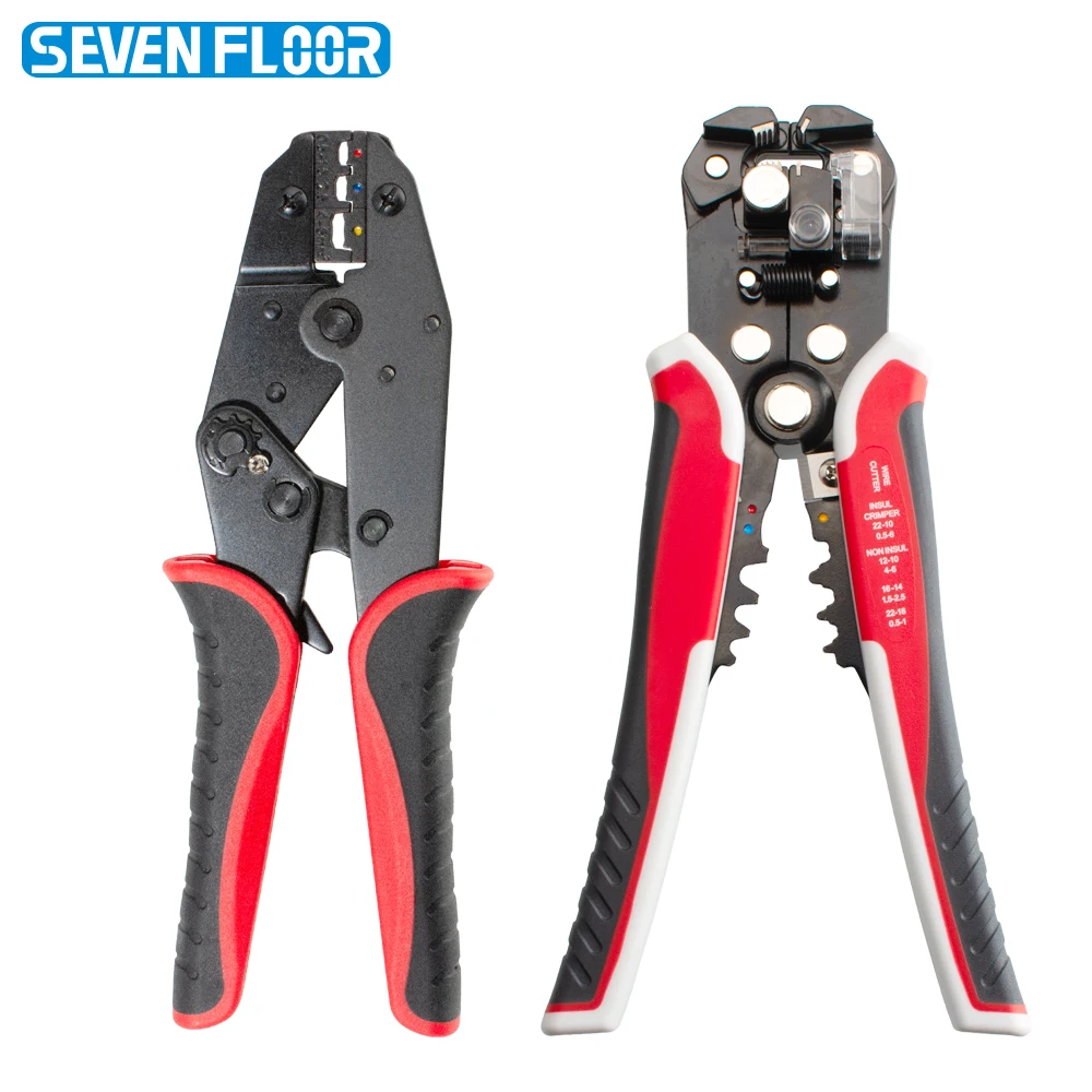 

Многофункциональные клещи для зачистки проводов и обжима клемм 24-10AWG, кабелерез для изолированных наконечников 0.5-6мм², инструмент электрика для монтажа проводки