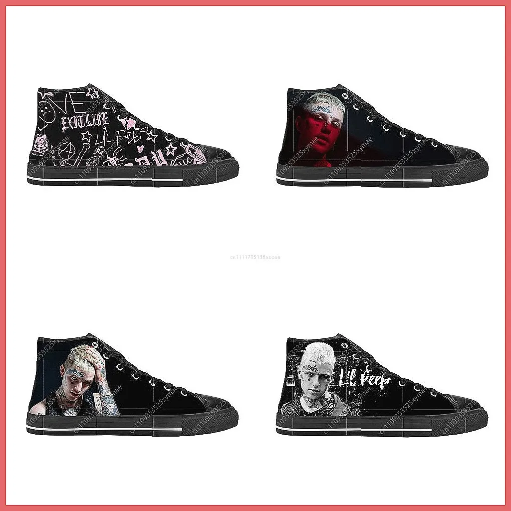 

Lil Peep 3D Print Hip Hop Sneakers, High Top Breathable Rap Music Shoes for Men and Women