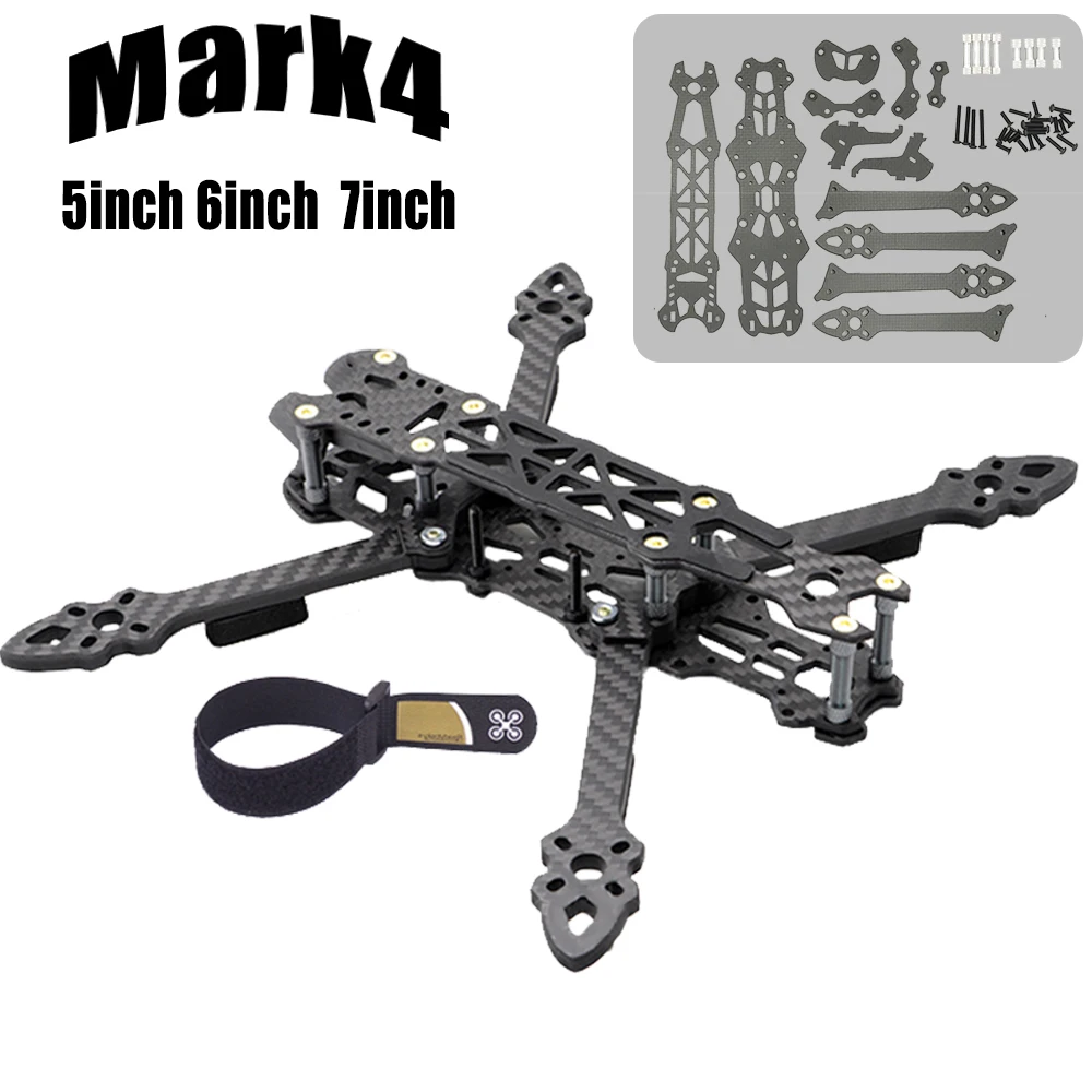 Mark4 RC Racing Drone FPV Freestyle Quadcopter Telaio 225mm 260mm 295mm / 5 pollici 6 pollici 7 pollici
