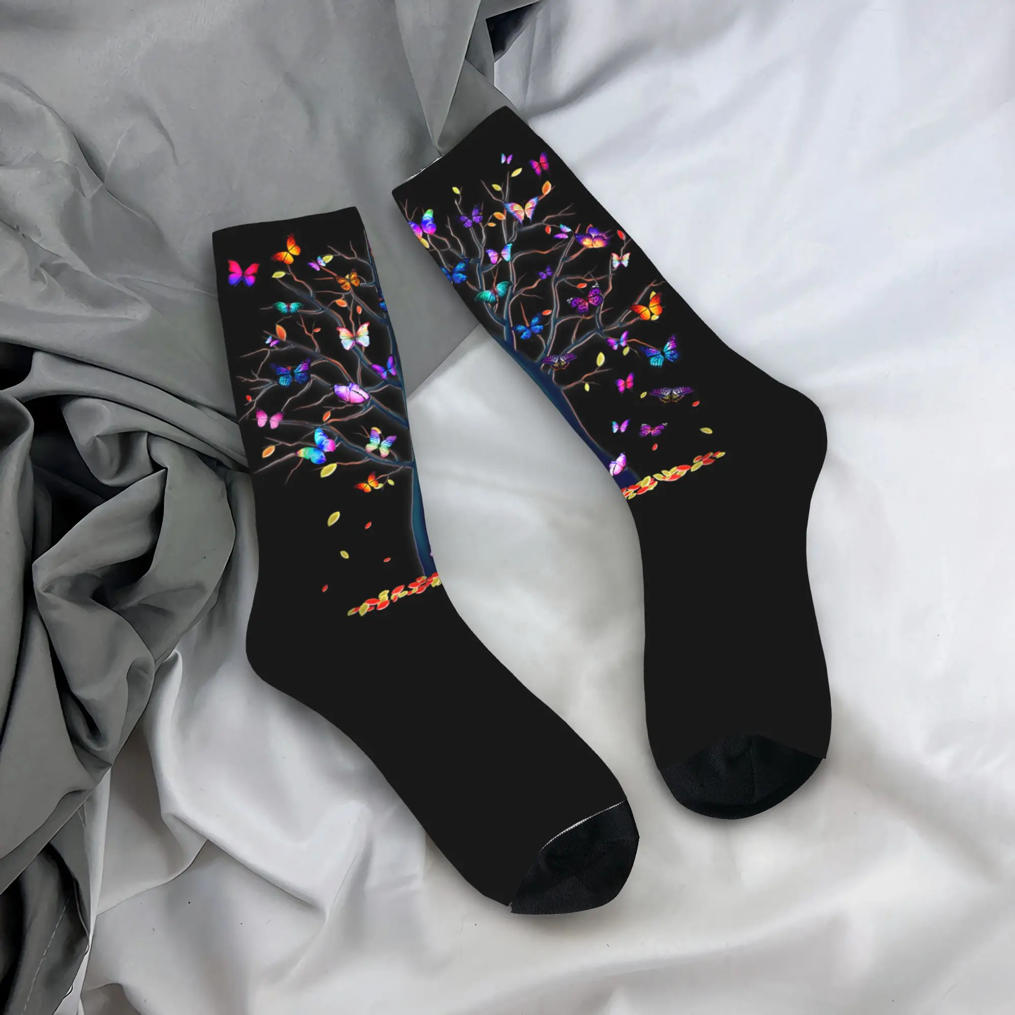 

Butterfly Tree Stockings Custom Korean Socks Autumn Anti Bacterial Socks Men's Running Sports Medium Soft Socks