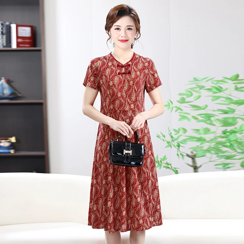 فستان نسائي صيفي على شكل زهرة على الطراز العرقي فستان عتيق على شكل حرف a بقصة ضيقة طويلة من البوليستر بتصميم عتيق #5