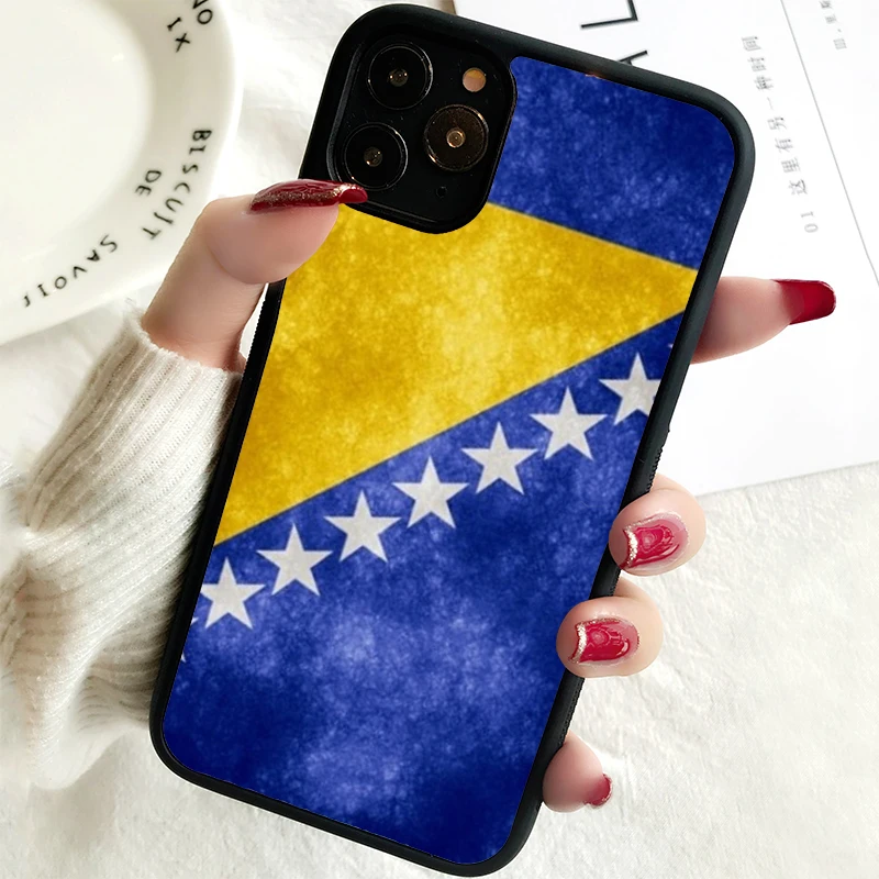 5 5S SE 2020 Phone Cover Case for iPhone 6 6S 7 8 PLUS X XS XR 11 12 13 MINI 14 PRO MAX Rubber  Bosnia and Herzegovina Flag