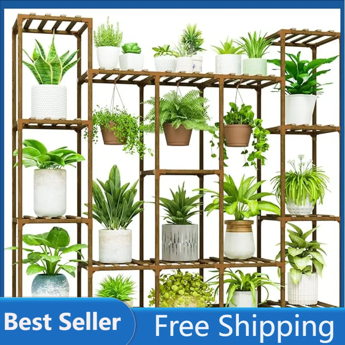 Large Plant Stand Indoor Outdoor Hanging Shelf for Multiple PlantsTall Large Holder for Living Room Patio Balcony Garden