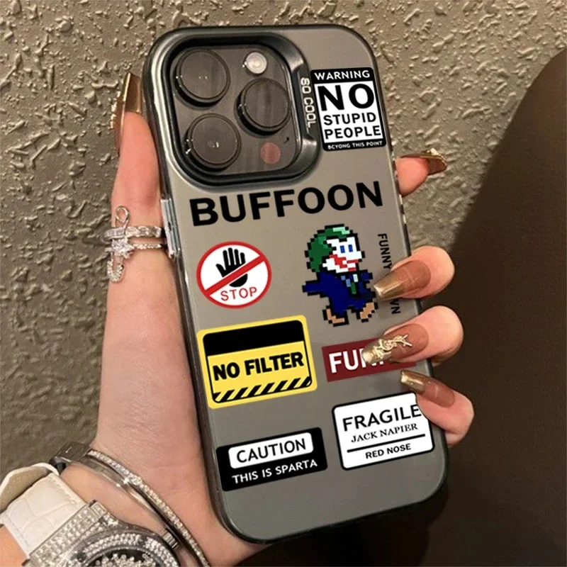 Clown Buffoon Matte Texture Phone Case For iPhone 15 Cases iPhone 11 12 13 14 Pro Max XS X XR 7 8 Plus Shockproof Bumper Cover