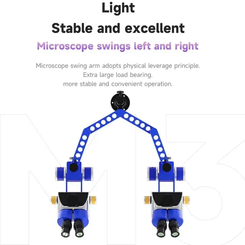 ميكانيكي M3 360 °   ذراع التأرجح القابل للتعديل للمجهر، دوران ممتد لصيانة المجهر، أداة دعامة التأرجح