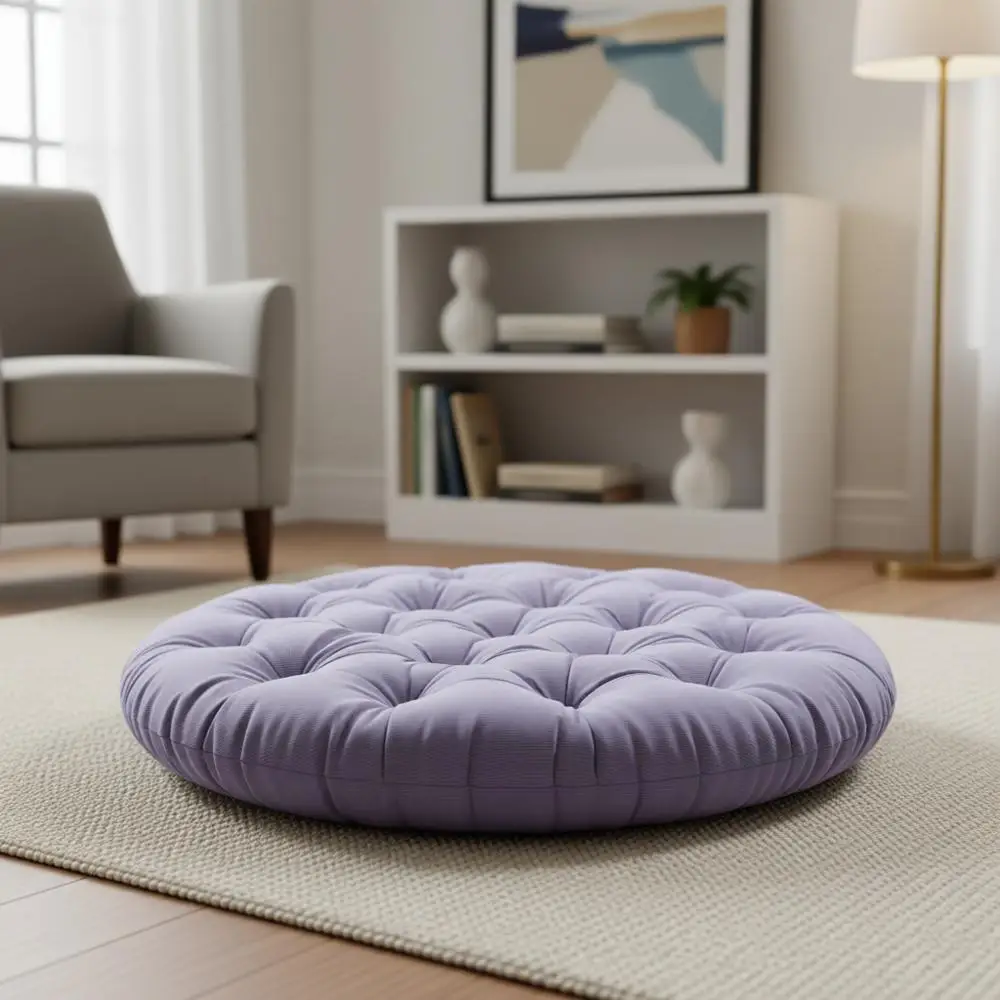 

Large Round Comfort Cushion - Plush Foam for Indoor Furniture (Not Included) - Lavender, 48x48x4