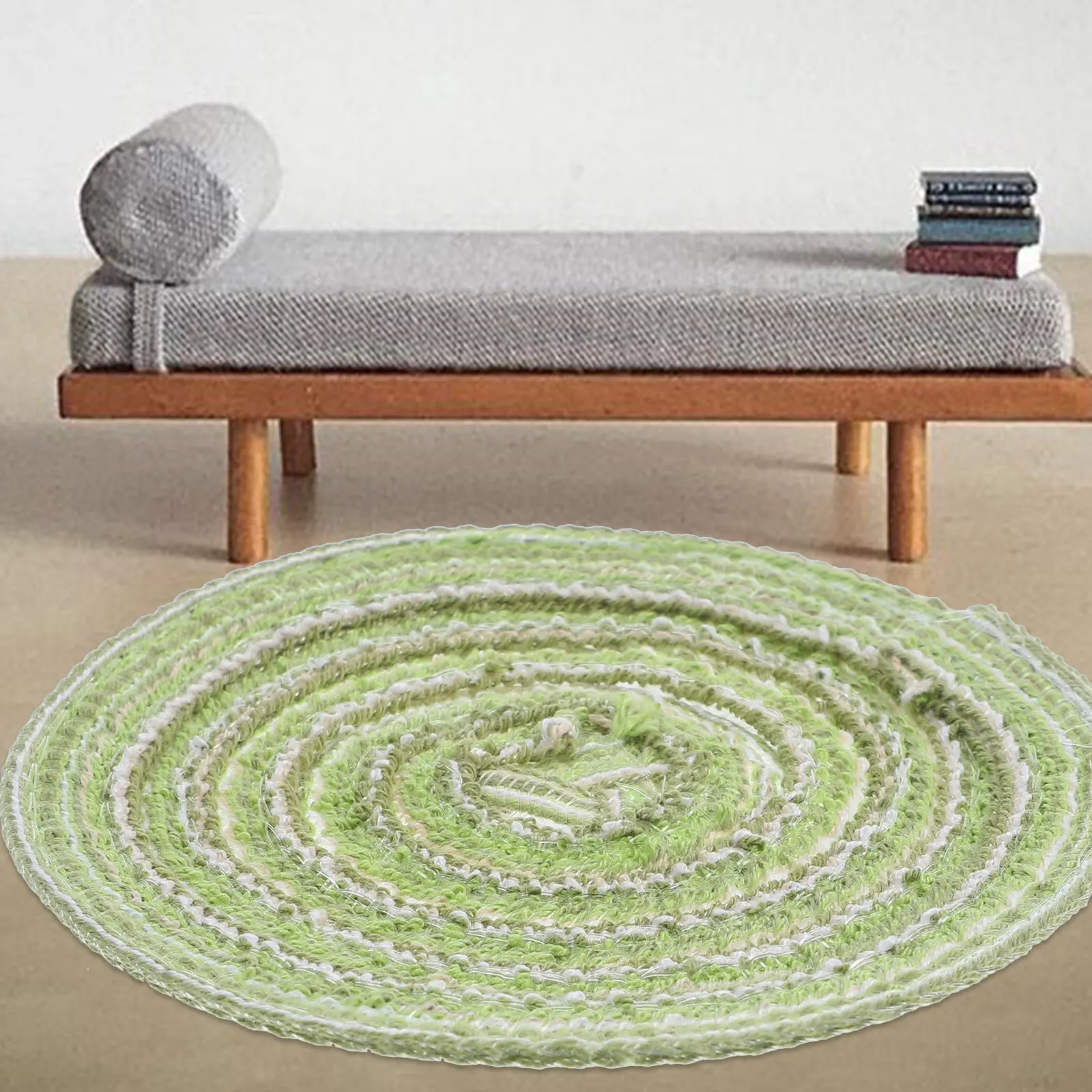2Pcs Mini Floor Carpet Mats Mini House Decoration Supplies Miniature Rugs Small House Accessories Landscape Ornament