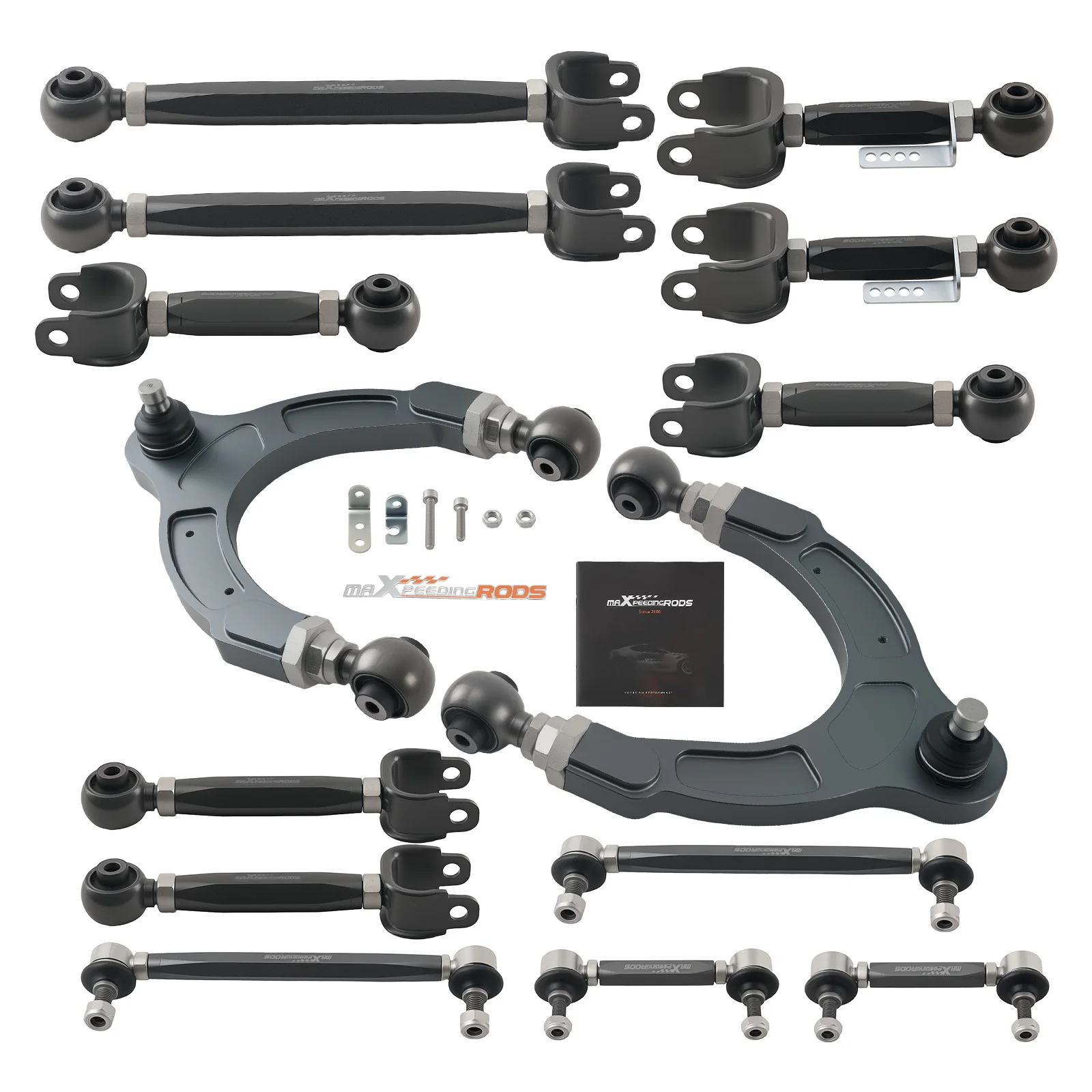 14x Adjustable Front & Rear Control Arms Toe & Setback Kit for
