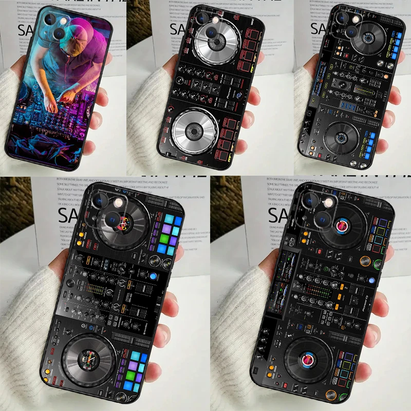Funda de teléfono con mezclador de música electrónica para iPhone, carcasa trasera con controlador DJ para modelos 16, 15, 14, 13, 12, 11 Pro Max, Mini, X, XR, XS Max, 7, 8 Plus