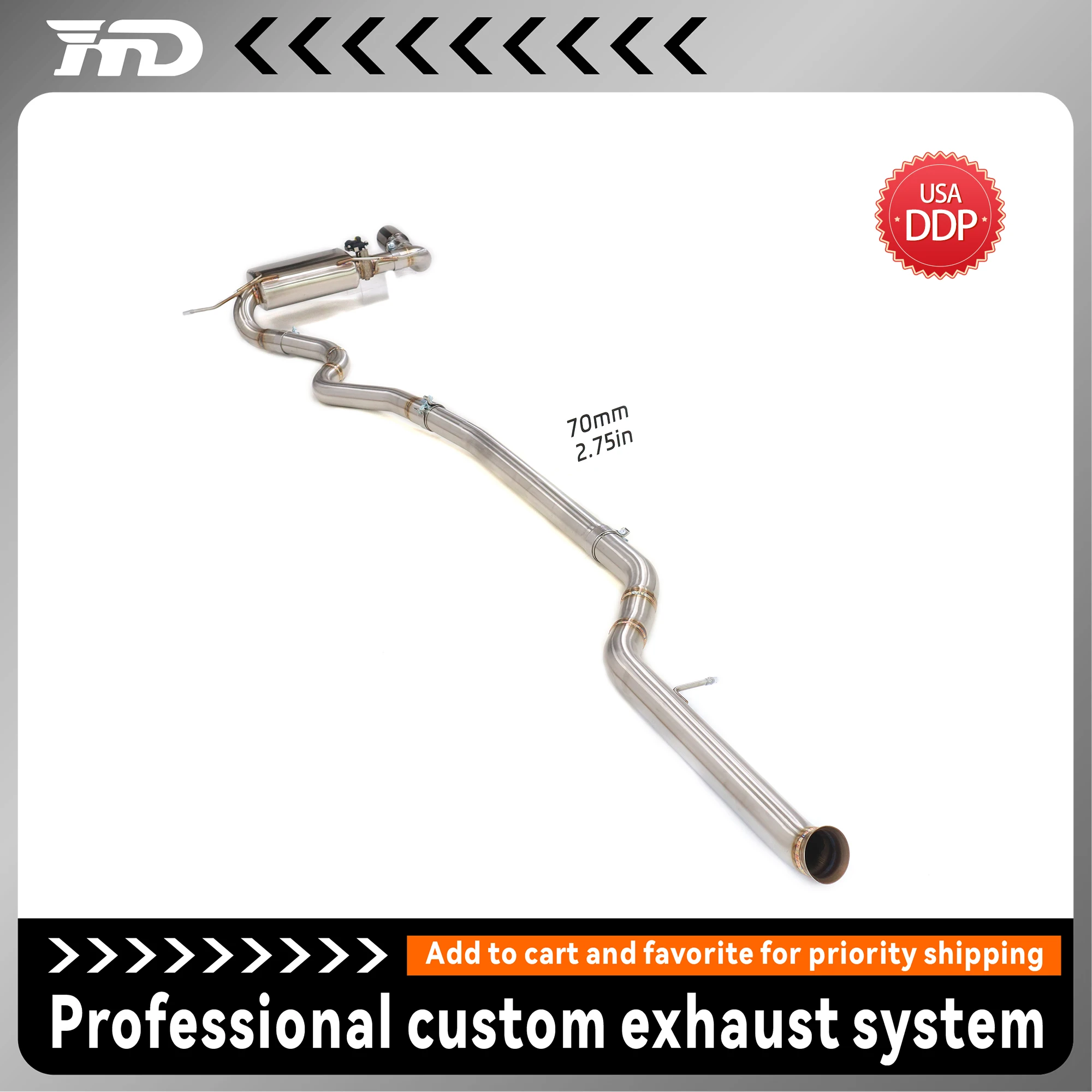 

HMD stainless steel exhaust system performance catback for BMW 320i F30 2.0T modified electronic valve muffler Original style