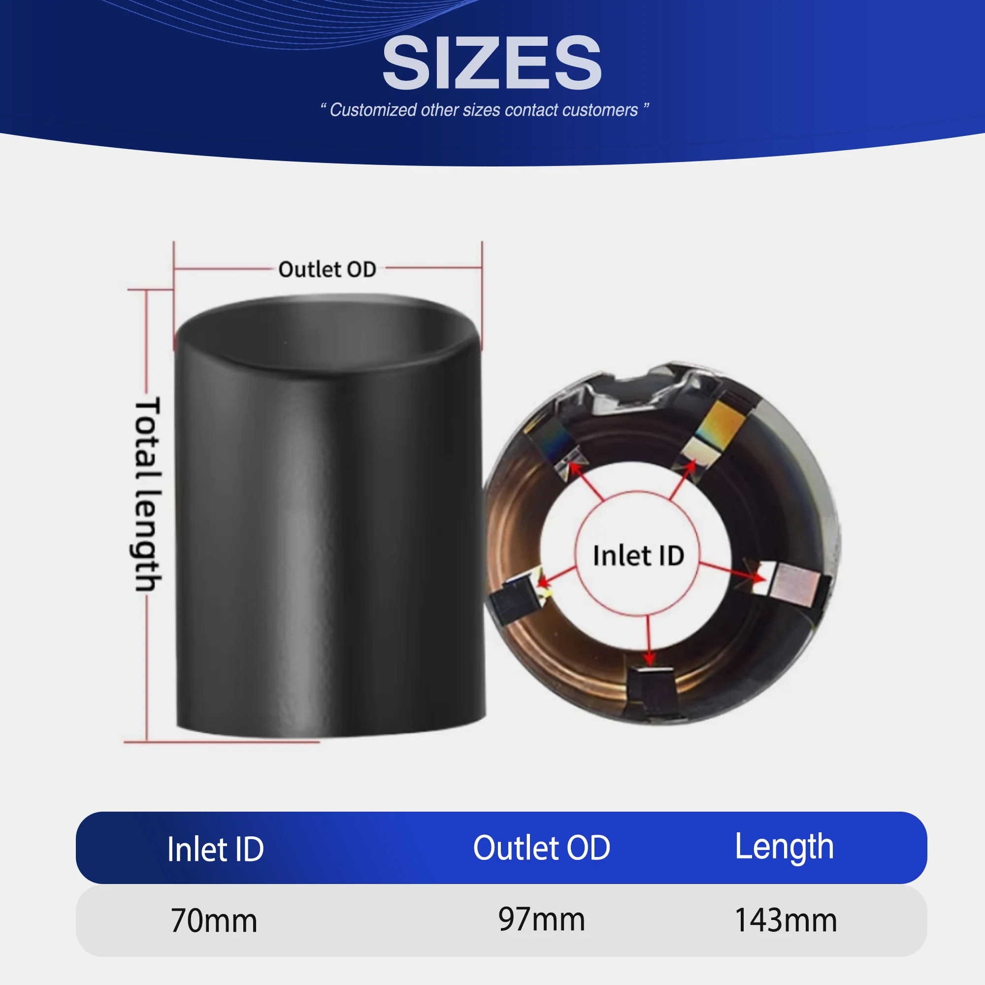 ER 4 Pieces Slanted Outlet For BMW F87 M2 F80 M3 F82 F83 M4 F10 M5 F12 F13 M6 Direct Fit Universal Fit Exhaust Tips Black