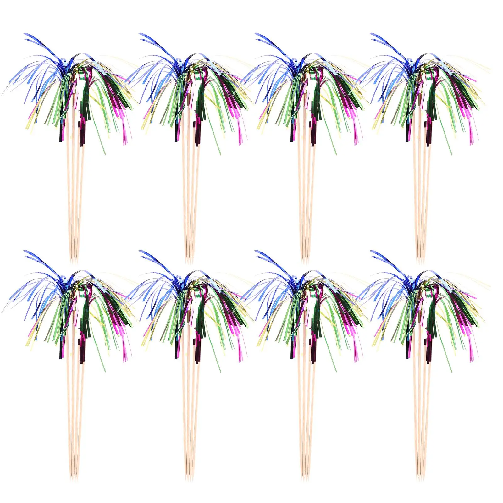 

100 Pcs Picks Colorful Wooden Plastic Cake Topper Muffin Cupcake Decorations Party Supplies Cocktail Pick