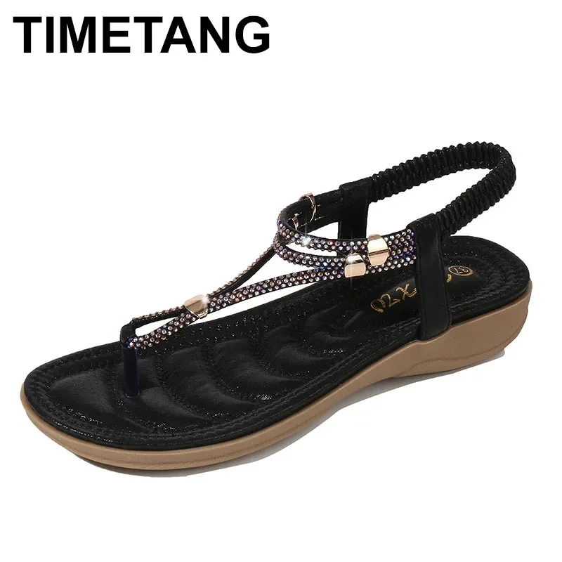 TIMETANG Fashion Luxury Designer Wedge Shoes For Women Flat Sandals Ladies Beach Sandals Women Sandles