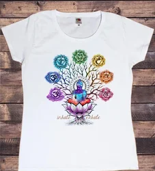 Meditation atmen Baum drucken T-Shirts Frauen Kleidung Regenbogen Vogel T-Shirt weibliche Harajuku Kawaii Shirt Yoga Tops T-Shirt