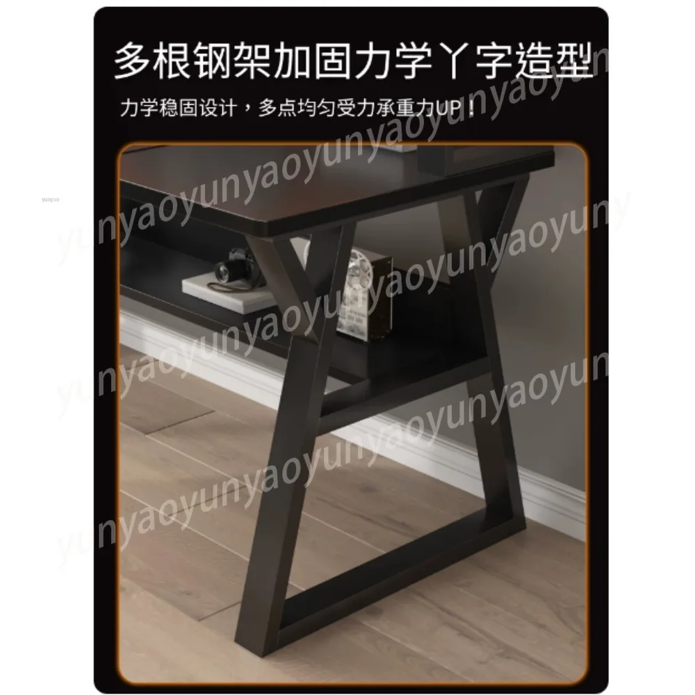 Hole Board Integrated Computer Desk Student Bedroom Office E‑sports Table Bookshelf Multifunctional Study Gaming Workstation