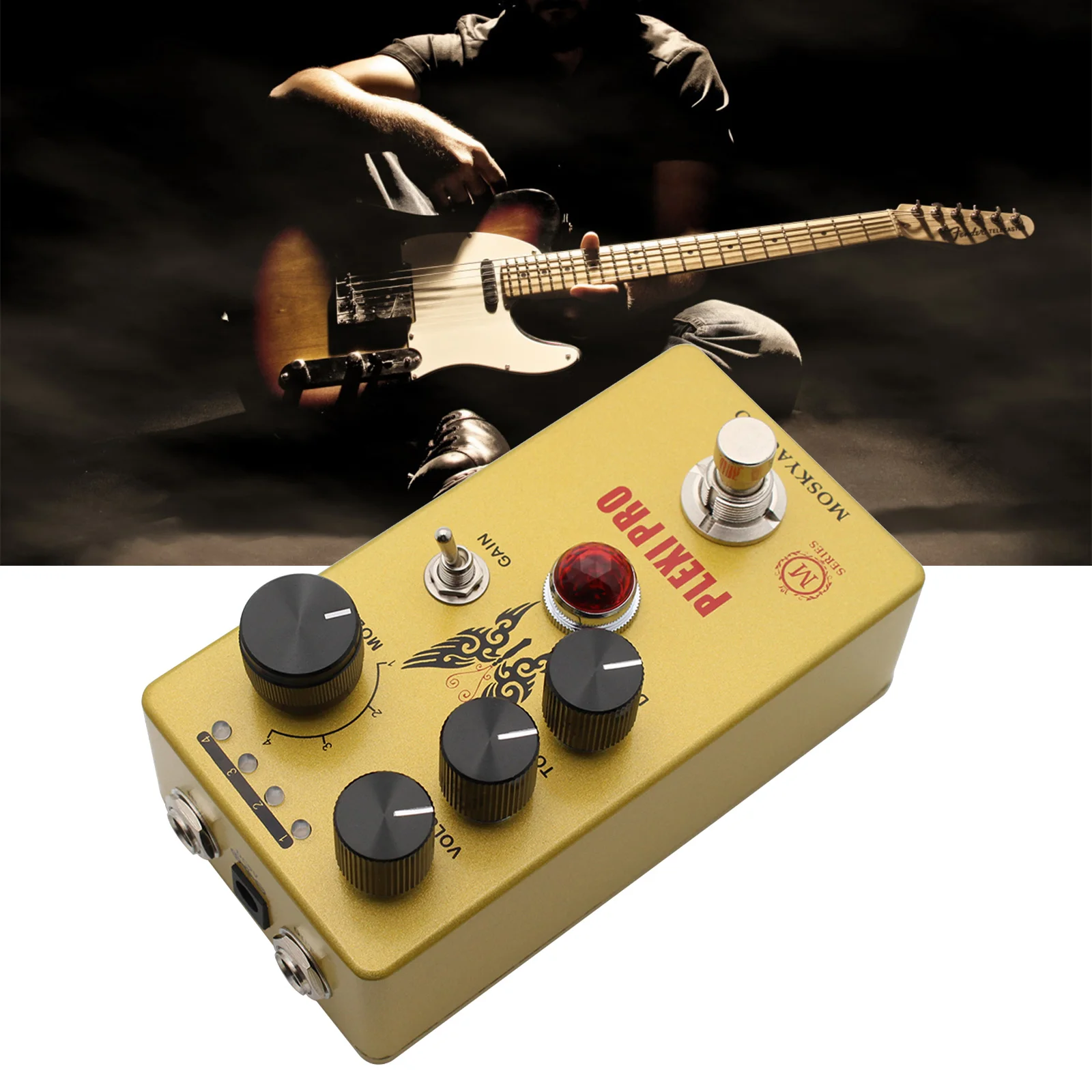 MOSKY AUDIO PLEXI PRO Guitar Effect Pedal Distortion with VOLUME TONE 4 Models Knob True Bypass Metal for Music Lovers