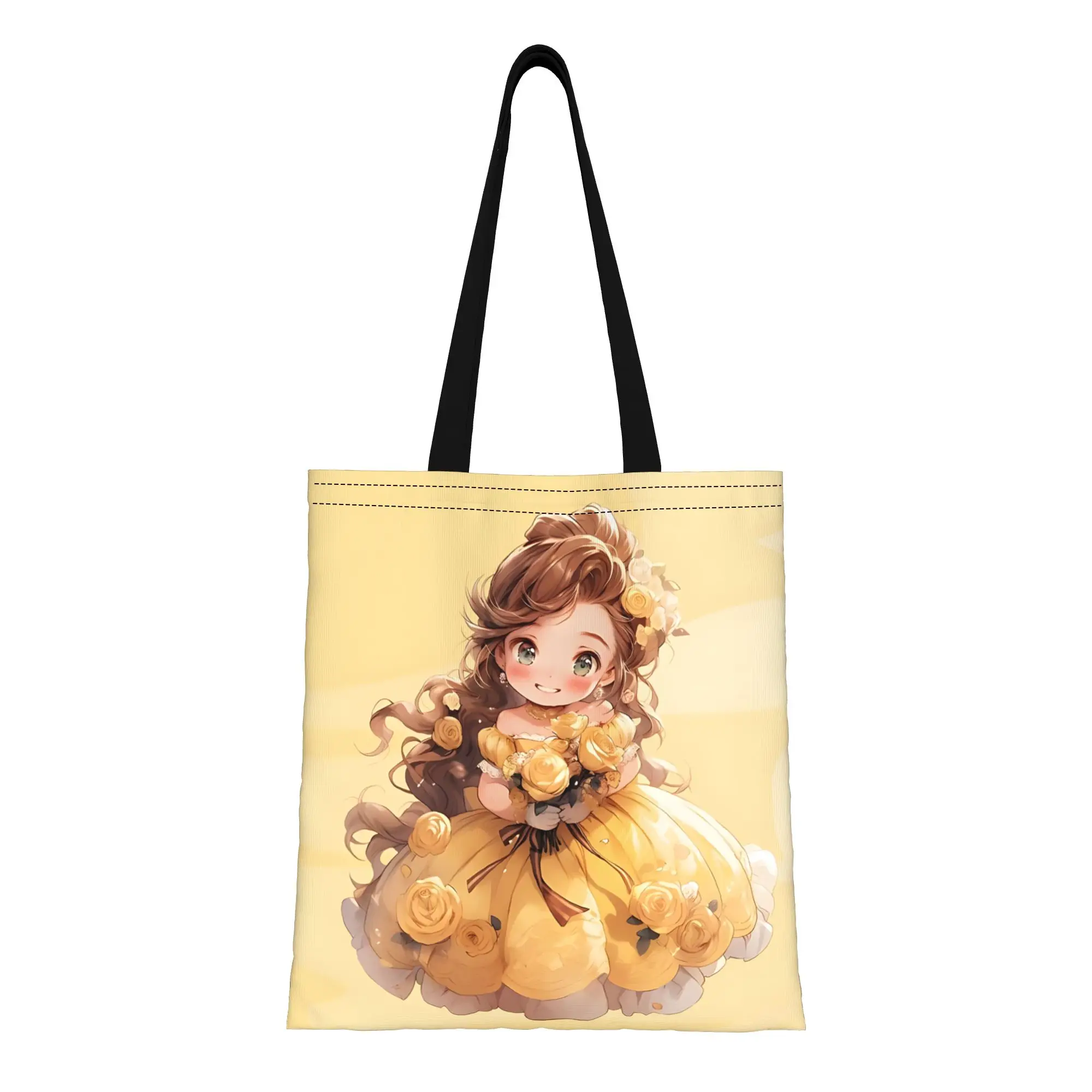 

1PC first day of school Disney cartoon Canvas Disney Princess Canvas Tote Bag Women'S Shoulder Handbag