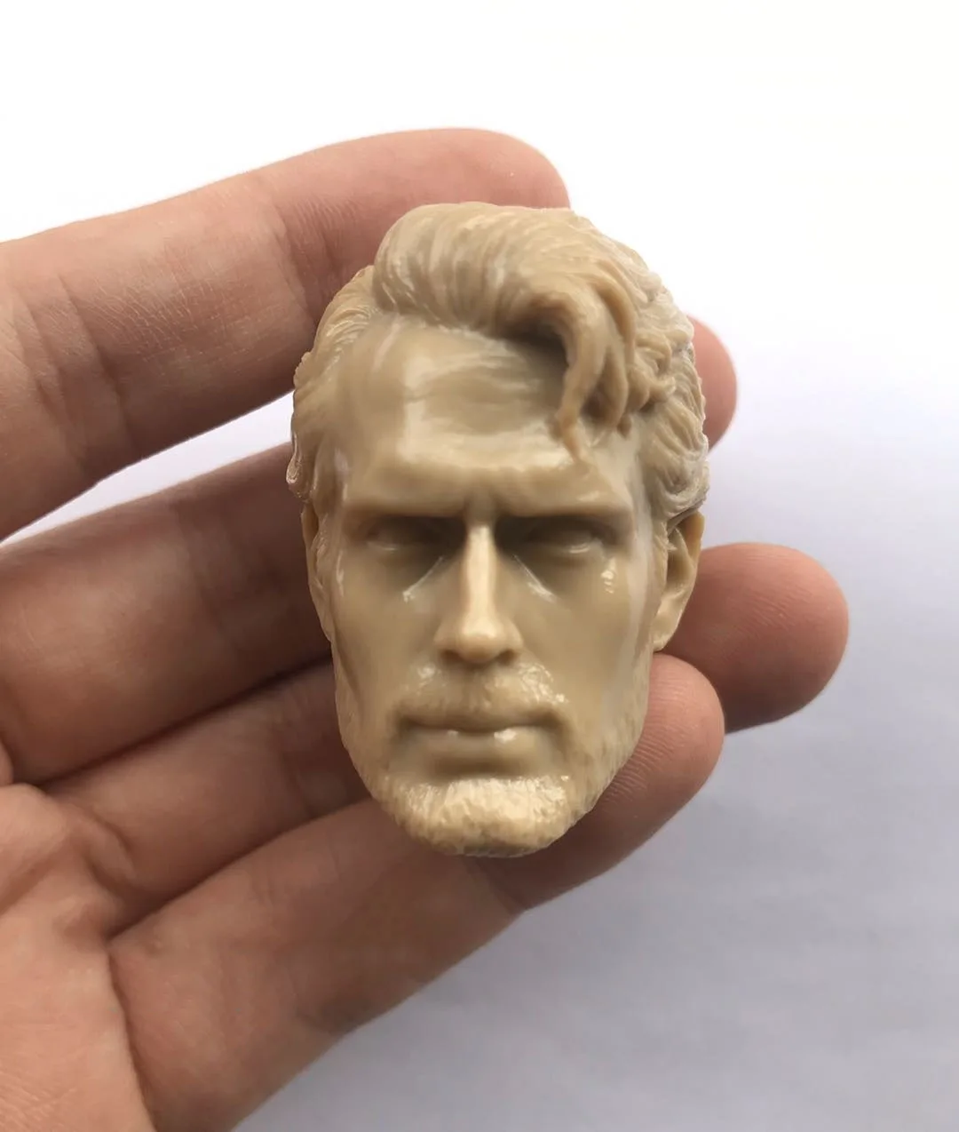 1/6 Male Soldier Unpainted Henry Cavill Beard Head Carving Sculpture Model Accessories Fit 12 Inch Action Figures