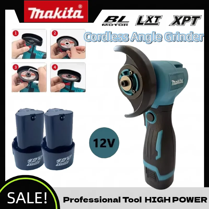 

Makita Portable Compact Polishing Machine Cutting DIY Home for Metal Wood Cordless Electric Angle Grinder Brush Cutter 12V Tool