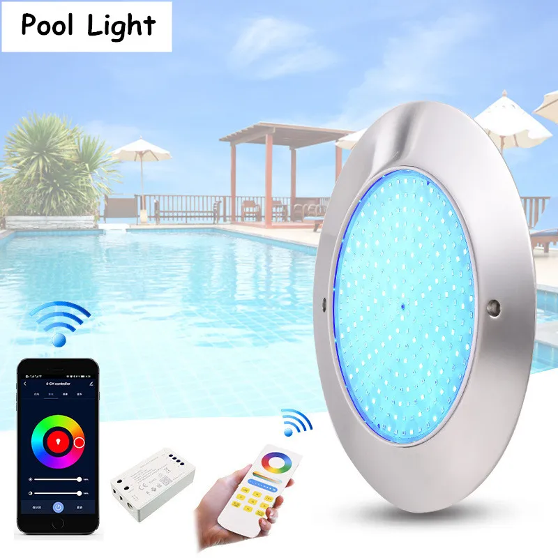 Piscina luz subaquática luz ultra-fino led de aço inoxidável piscina luzes ao ar livre paisagem iluminação fonte luz 18w